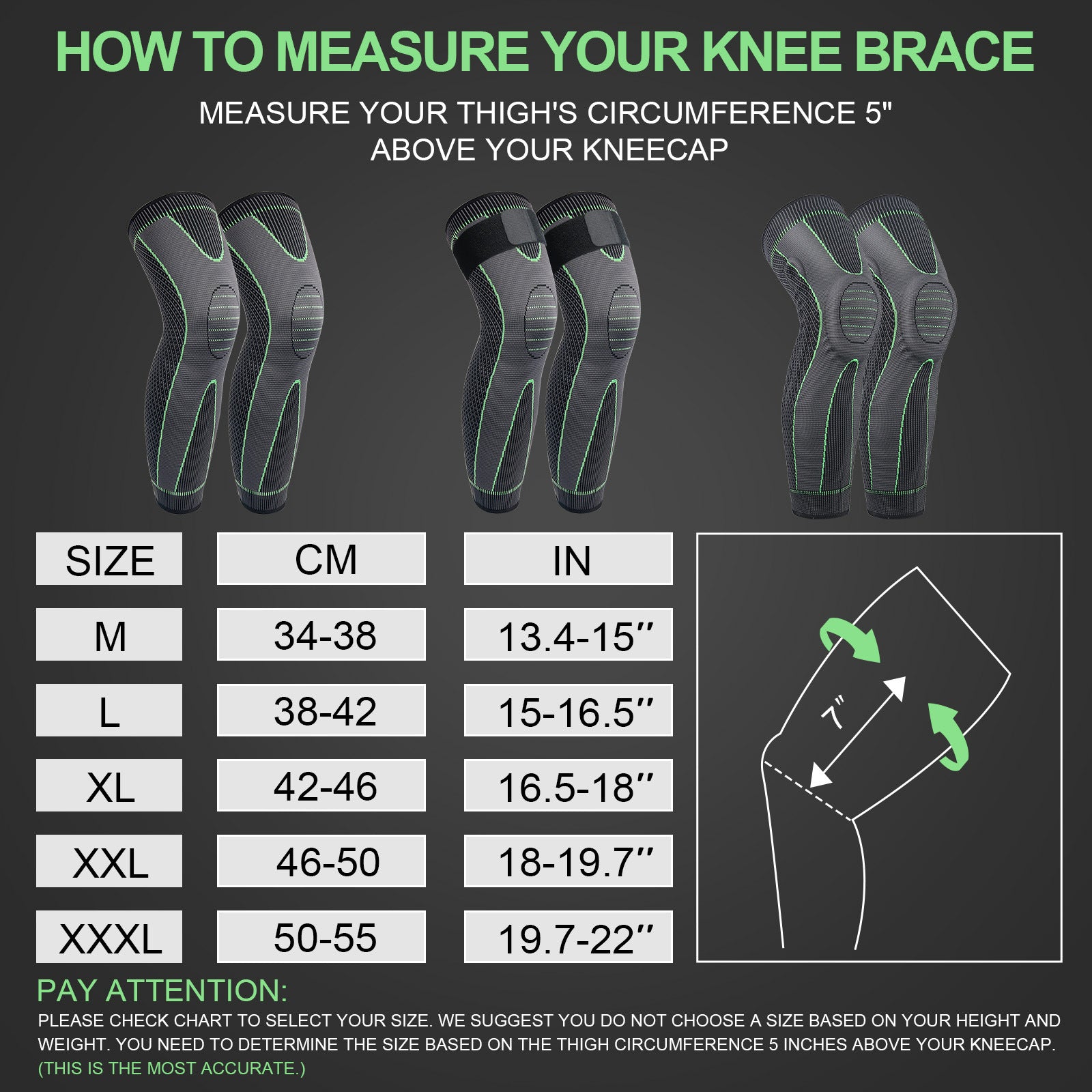Knitted Compression Knee Support – Extended Brace for Exercise & Joint Warmth